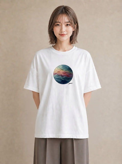 半袖Tシャツ レディース 牡羊座 星空 宇宙 イラスト レイヤード 友達ギフト 白T YMAZO