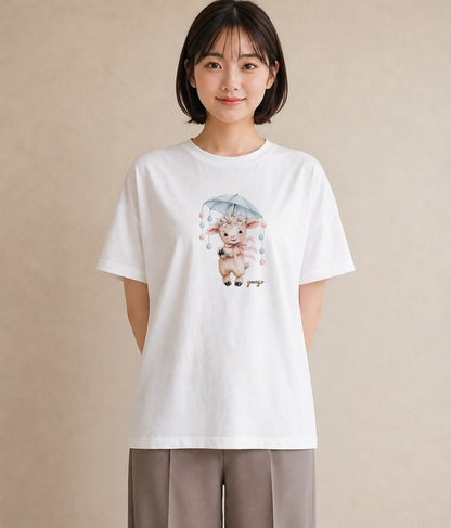 Tシャツ レディース アルパカ 動物 アニマル イラスト 旅行コーデ 自分用 ルームウェア 白T YMAZO