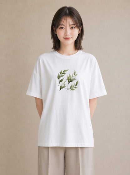 デザインTシャツ レディース 苔 植物 ボタニカル イラスト 旅行コーデ 春コーデ 姉妹 白T YMAZO