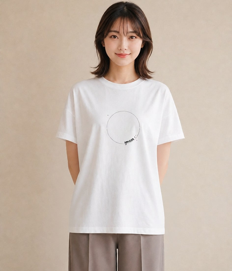 グラフィックTシャツ レディース 幾何学 ミニマル ジオメトリック イラスト シック 敬老の日 ホワイトデー 白T YMAZO
