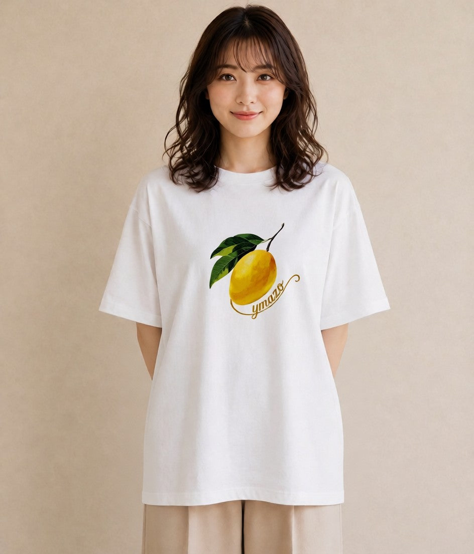Tシャツ レディース バナナ 食べ物 フード イラスト 韓国風 帰省 ラフ 白T YMAZO