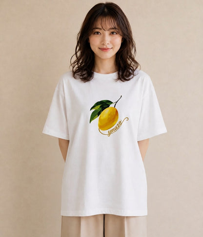 Tシャツ レディース バナナ 食べ物 フード イラスト 韓国風 帰省 ラフ 白T YMAZO