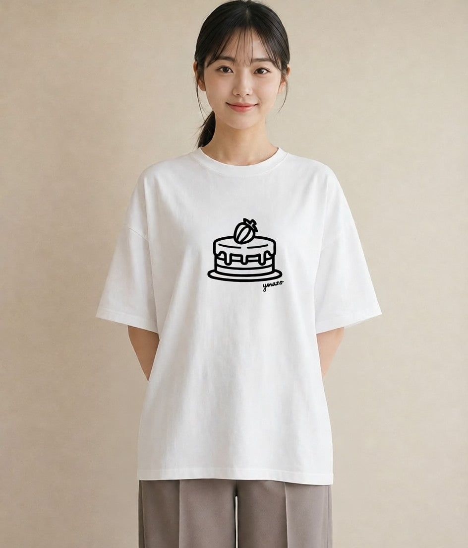 半袖Tシャツ レディース スイーツ お菓子 デザート イラスト きれいめカジュアル 春コーデ 姉妹 白T YMAZO