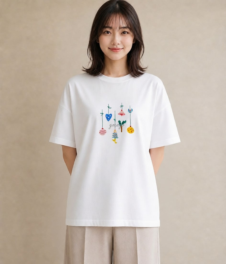 グラフィックTシャツ レディース 風鈴 ガラス 夏 ナチュラル アンティーク イラスト きれいめカジュアル 親子 20代 白T YMAZO
