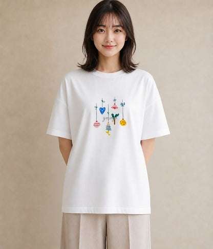 グラフィックTシャツ レディース 風鈴 ガラス 夏 ナチュラル アンティーク イラスト きれいめカジュアル 親子 20代 白T YMAZO