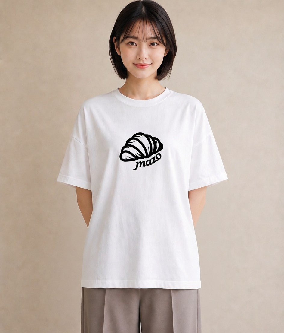デザインTシャツ レディース パン ベーカリー イラスト カジュアル 帰省 ラフ 白T YMAZO