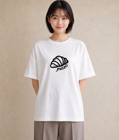 デザインTシャツ レディース パン ベーカリー イラスト カジュアル 帰省 ラフ 白T YMAZO