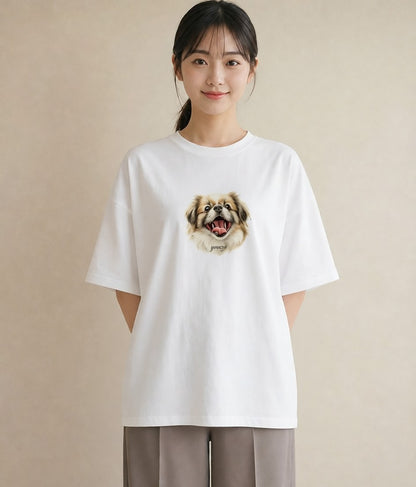 グラフィックTシャツ レディース 狆 犬 いぬ イラスト レトロ 姉妹 送別ギフト 白T YMAZO