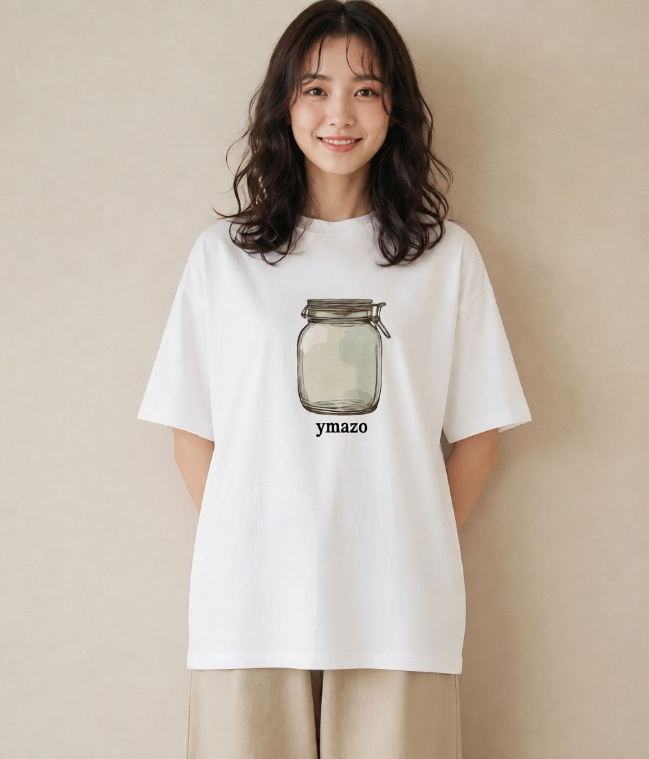 グラフィックTシャツ レディース ハニー 食べ物 フード イラスト こなれ感 通勤 在宅 白T YMAZO