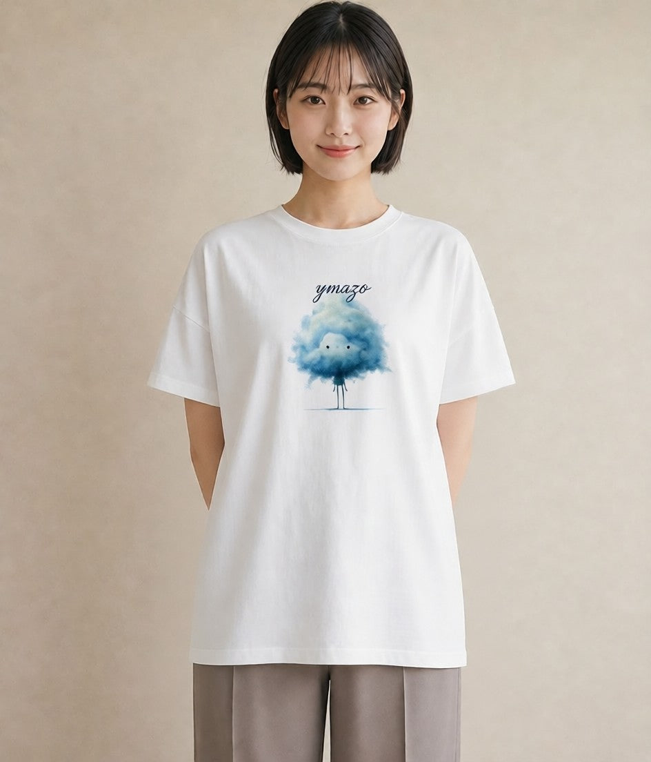 Tシャツ レディース 雲 星空 宇宙 イラスト ギフト 母の日 白T YMAZO
