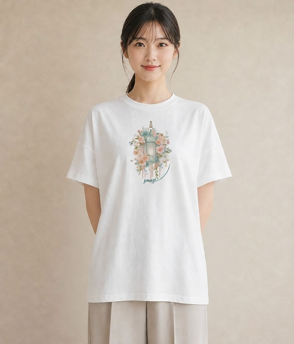 半袖Tシャツ レディース 風鈴 ガラス 夏 ナチュラル アンティーク イラスト ゆるかわ 旅行 母娘コーデ 白T YMAZO