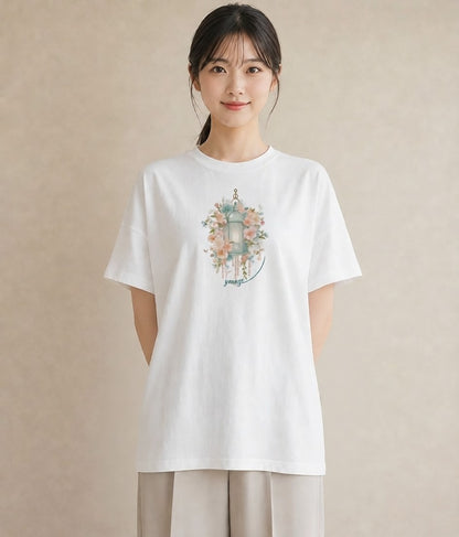 半袖Tシャツ レディース 風鈴 ガラス 夏 ナチュラル アンティーク イラスト ゆるかわ 旅行 母娘コーデ 白T YMAZO