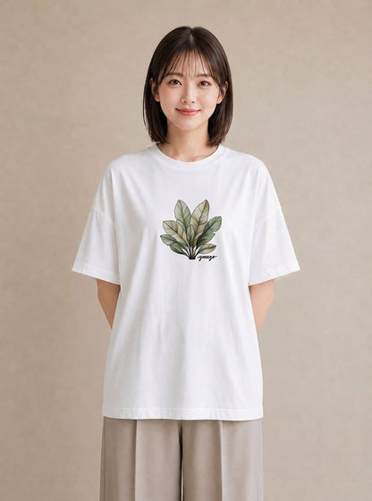 デザインTシャツ レディース 観葉植物 植物 ボタニカル イラスト 普段使い 秋コーデ おしゃれギフト 白T YMAZO