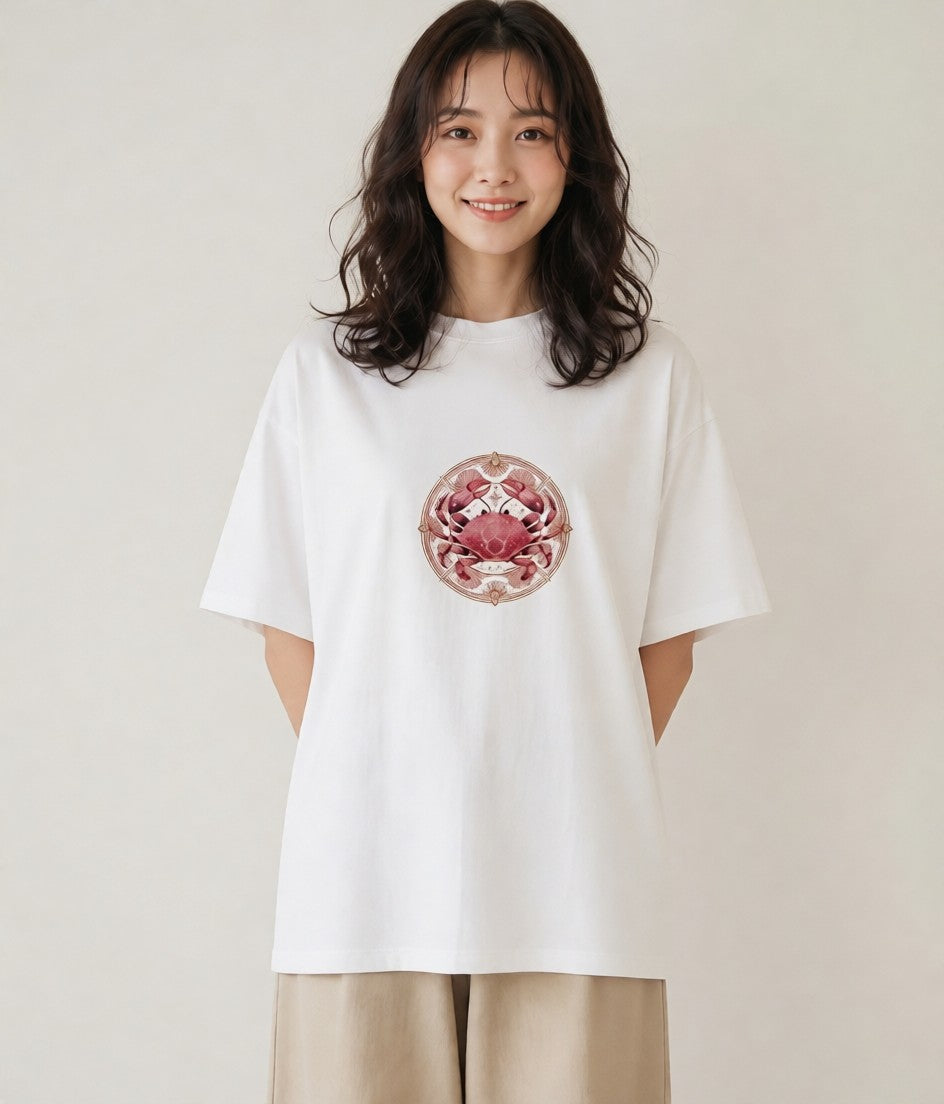 プリントTシャツ レディース 獅子座 星空 宇宙 イラスト ヴィンテージ風 おしゃれギフト 社会人 白T YMAZO
