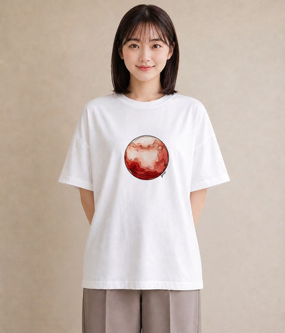 プリントTシャツ レディース オーロラ 星空 宇宙 イラスト 韓国風 女子会 お揃い 白T YMAZO