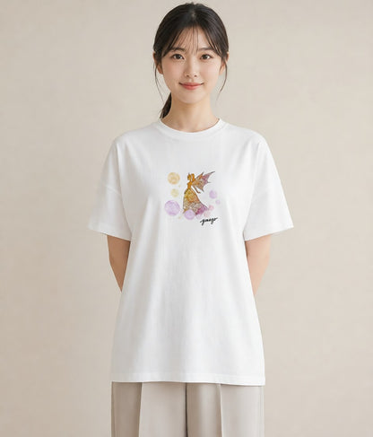 プリントTシャツ レディース 天秤座 星空 宇宙 イラスト カジュアル 友達ギフト 部屋着 白T YMAZO
