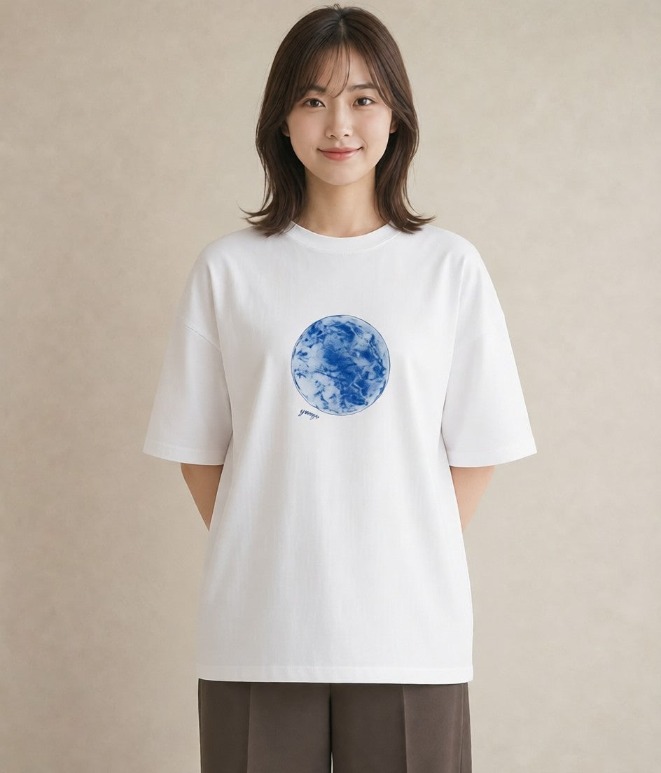 プリントTシャツ レディース 牡牛座 星空 宇宙 イラスト シック 公園 ママ 白T YMAZO