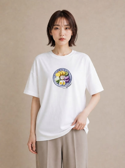 デザインTシャツ レディース お寿司 食べ物 フード イラスト ポップ 20代 カジュアルコーデ 白T YMAZO