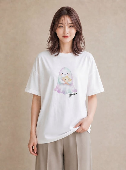 半袖Tシャツ レディース アザラシ 動物 アニマル イラスト シンプル 20代 カジュアルコーデ 白T YMAZO
