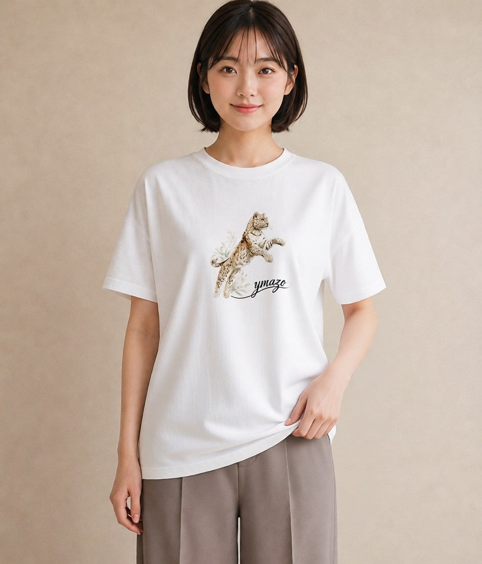 グラフィックTシャツ レディース ベンガル 猫 ねこ イラスト 旅行コーデ お揃い 親子 白T YMAZO