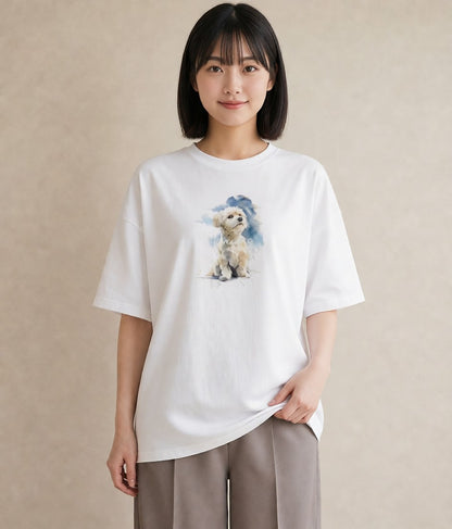 デザインTシャツ レディース ミックス犬 犬 いぬ イラスト 休日コーデ 買い物 夏コーデ 白T YMAZO
