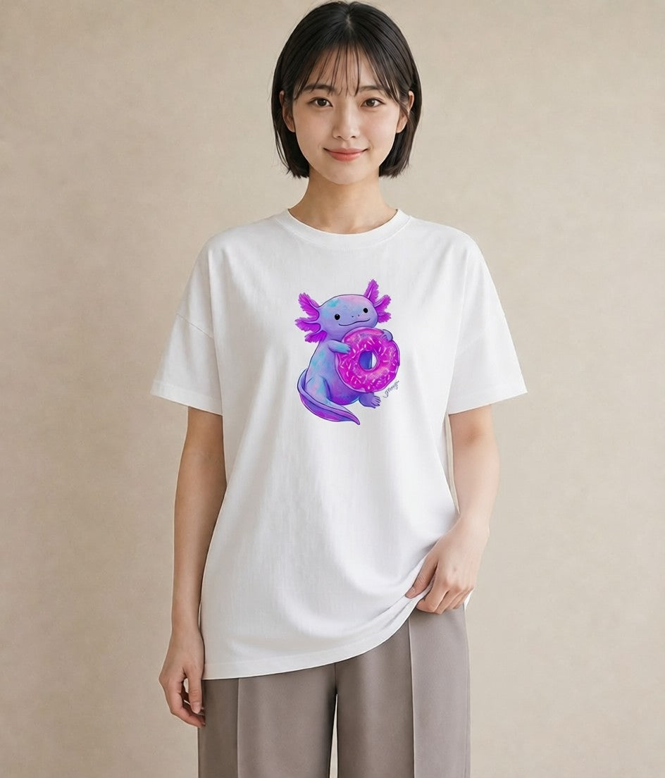 プリントTシャツ レディース ドーナツ 食べ物 フード イラスト モード クリスマス 旅行 白T YMAZO