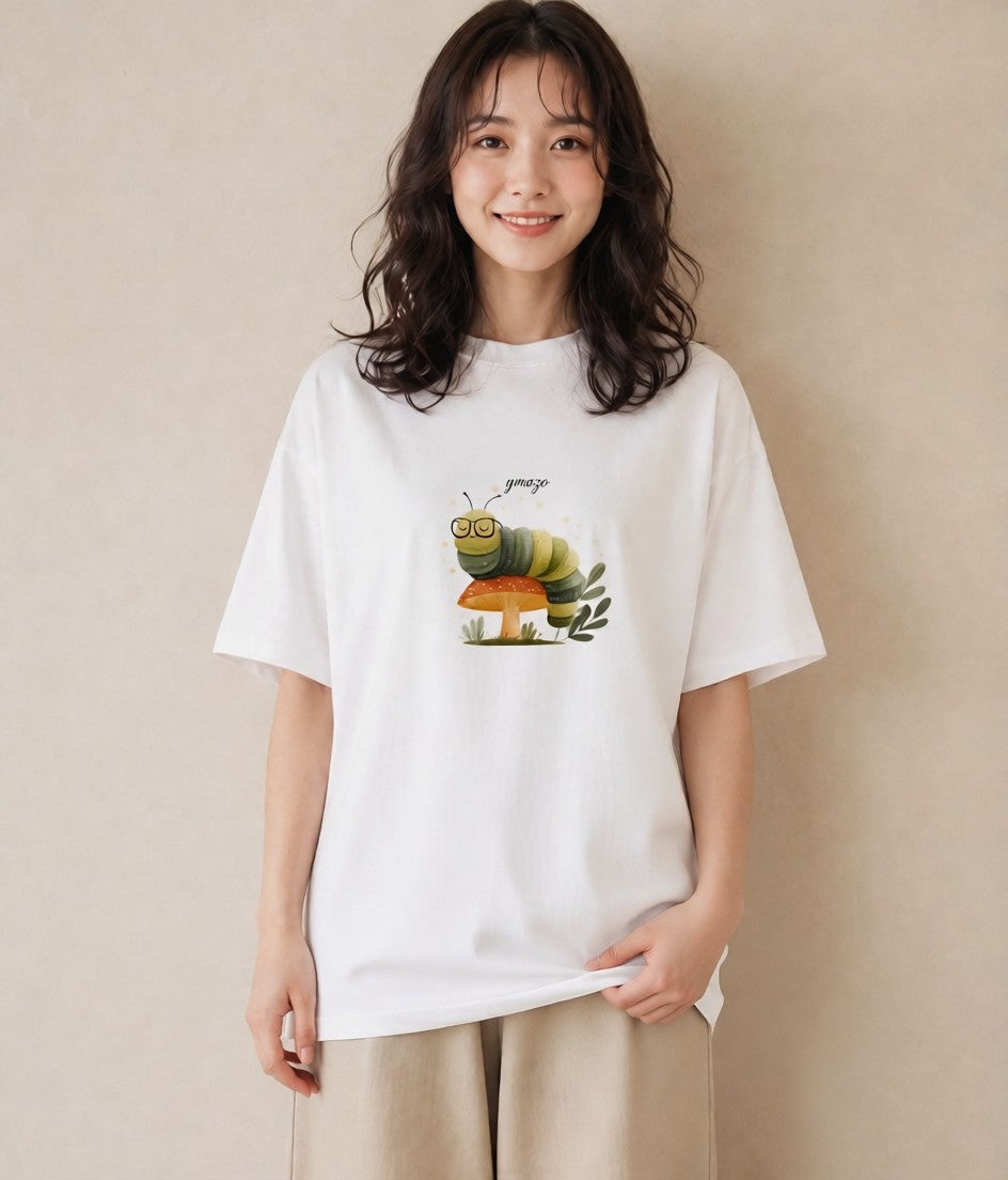 Tシャツ レディース ホタル 昆虫 虫 イラスト アート風 海 カフェ巡り 白T YMAZO