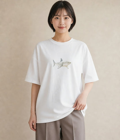 プリントTシャツ レディース マンボウ 海の生き物 海 イラスト ラフカジュアル カフェ巡り 女子会 白T YMAZO