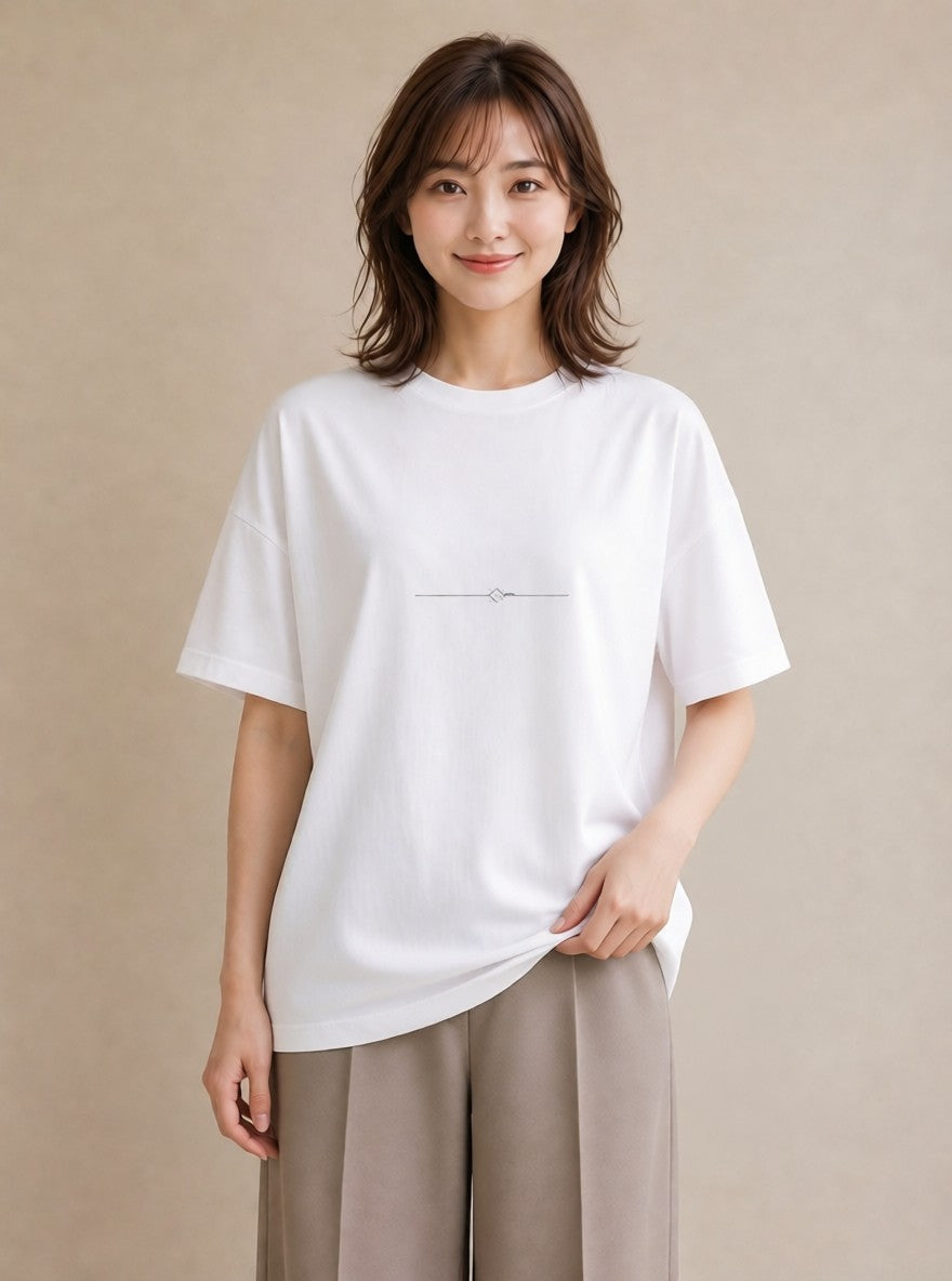 プリントTシャツ レディース 幾何学 ミニマル ジオメトリック イラスト 可愛い カフェ巡り 女子会 白T YMAZO