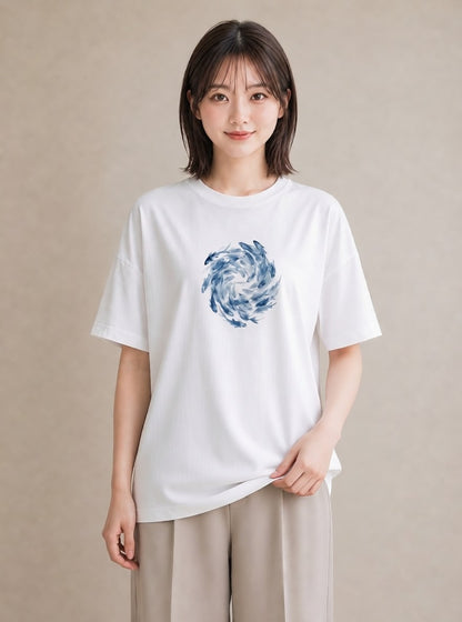 Tシャツ レディース グッピー ペット 動物 イラスト ヴィンテージ風 カジュアルコーデ 買い物 白T YMAZO