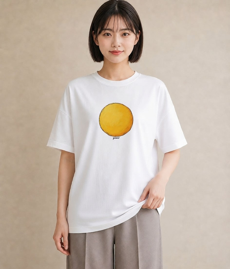 デザインTシャツ レディース 太陽 星空 宇宙 イラスト シンプル 通勤 在宅 白T YMAZO