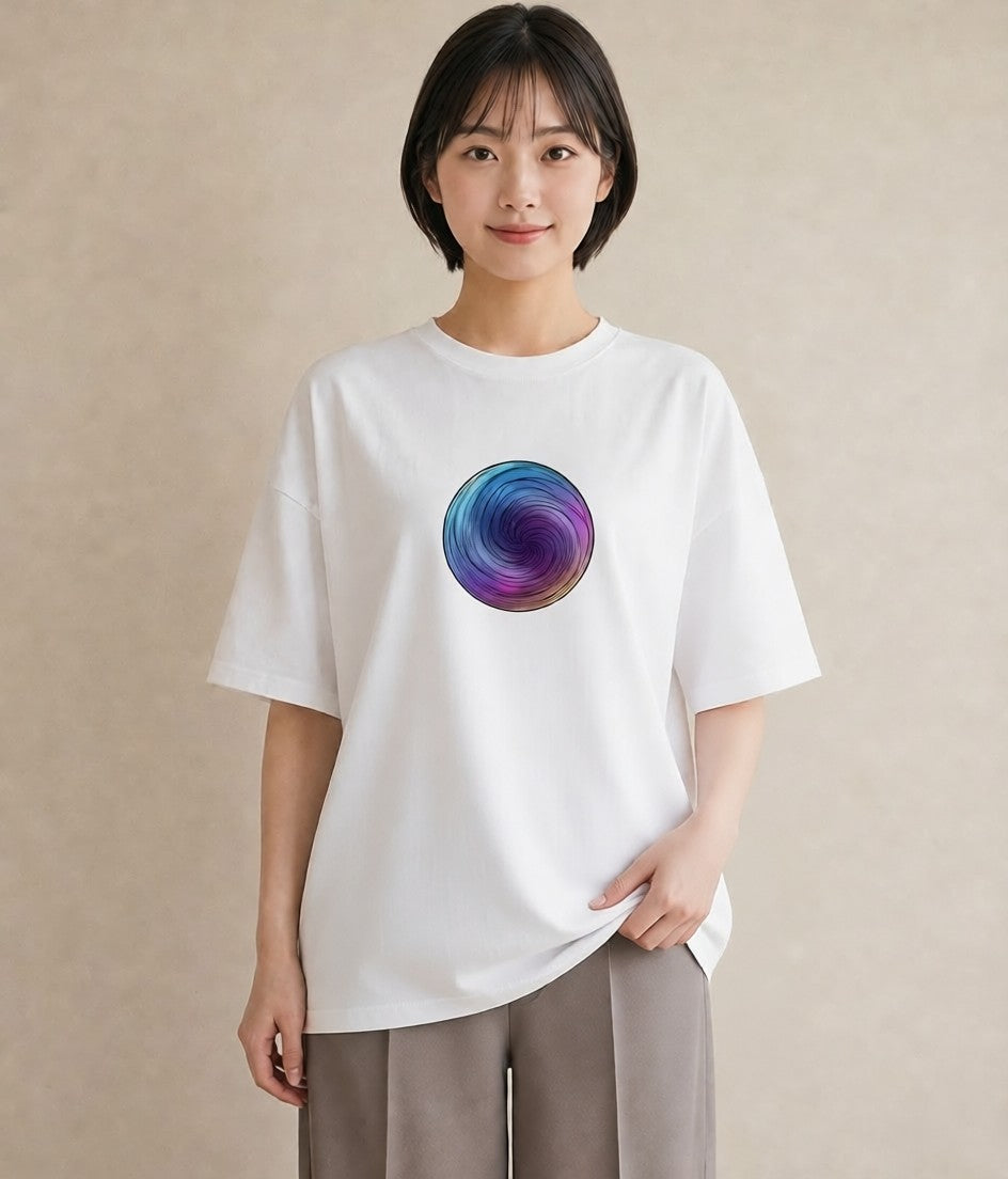 グラフィックTシャツ レディース 天の川 星空 宇宙 イラスト きれいめ 綿100 デート 白T YMAZO