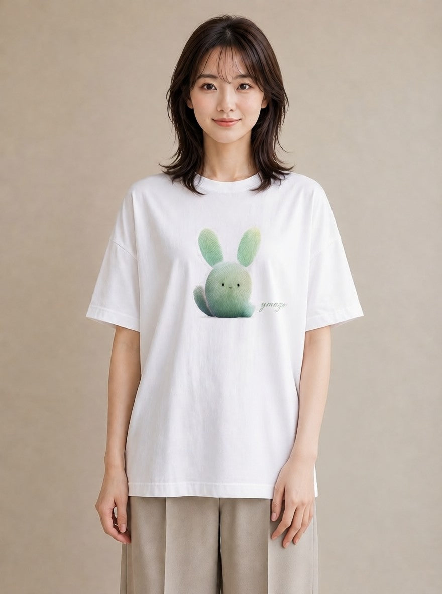 半袖Tシャツ レディース サボテン 植物 ボタニカル イラスト ナチュラル 誕生日プレゼント 綿100 白T YMAZO