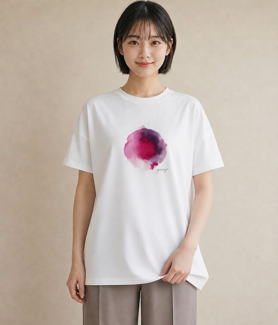 プリントTシャツ レディース 牡羊座 星空 宇宙 イラスト ガーリー デイリーウェア 休日 白T YMAZO