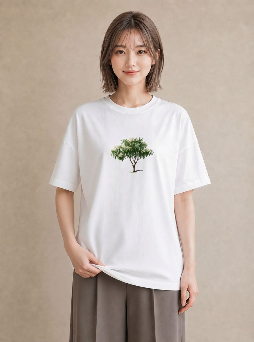 デザインTシャツ レディース 木 植物 ボタニカル イラスト レトロ ホワイトデー 春服 白T YMAZO