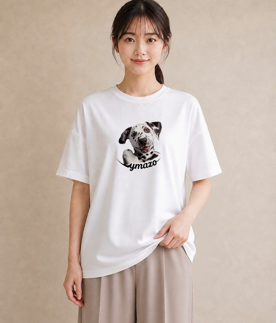 Tシャツ レディース ダルメシアン 犬 いぬ イラスト ギフト 母の日 白T YMAZO