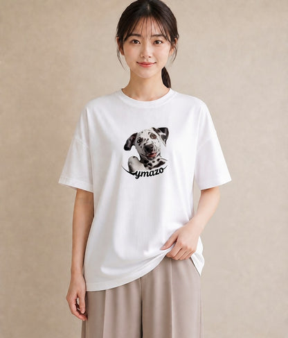 Tシャツ レディース ダルメシアン 犬 いぬ イラスト ギフト 母の日 白T YMAZO