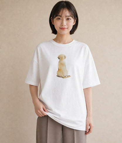 半袖Tシャツ レディース ラブラドールレトリバー 犬 いぬ イラスト 個性的 自分用 ルームウェア 白T YMAZO