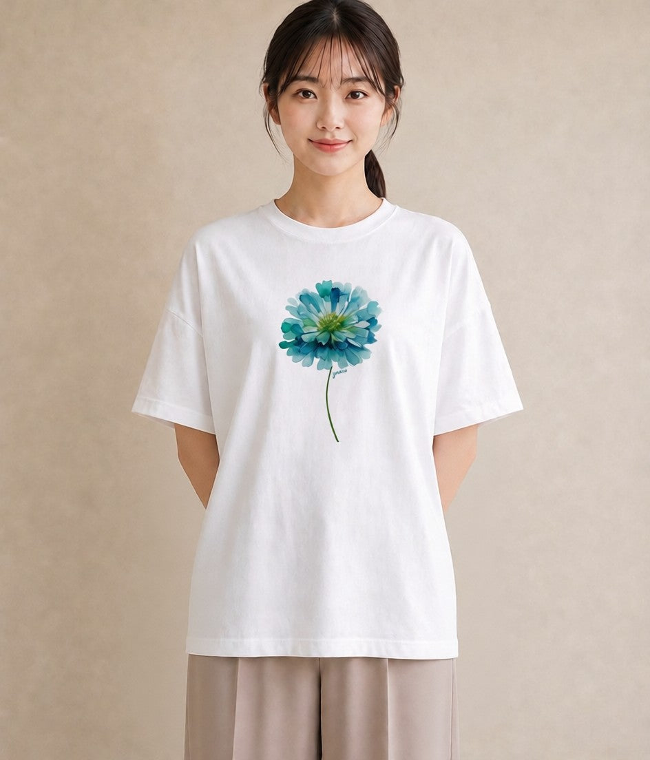 Tシャツ レディース たんぽぽ 花 花柄 イラスト ニュアンス 自分用 ルームウェア 白T