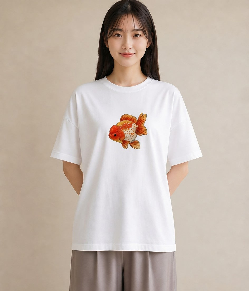 グラフィックTシャツ レディース たい焼き 食べ物 フード イラスト 淡色 普段着 週末コーデ 白T YMAZO