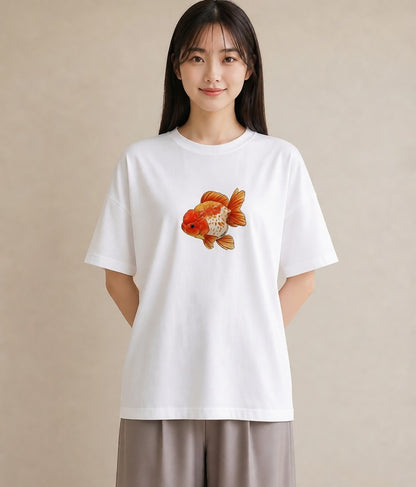 グラフィックTシャツ レディース たい焼き 食べ物 フード イラスト 淡色 普段着 週末コーデ 白T YMAZO