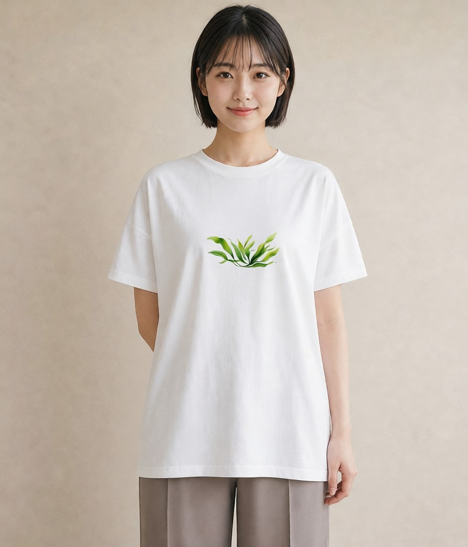 プリントTシャツ レディース 観葉植物 植物 ボタニカル イラスト 韓国風 ペアコーデ 秋コーデ 白T YMAZO