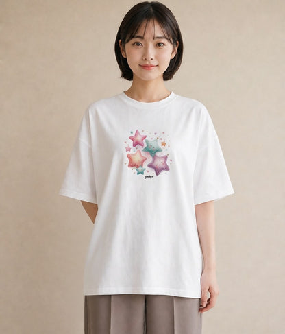 半袖Tシャツ レディース 乙女座 星空 宇宙 イラスト 手描き風 お出かけ 普段着 白T YMAZO