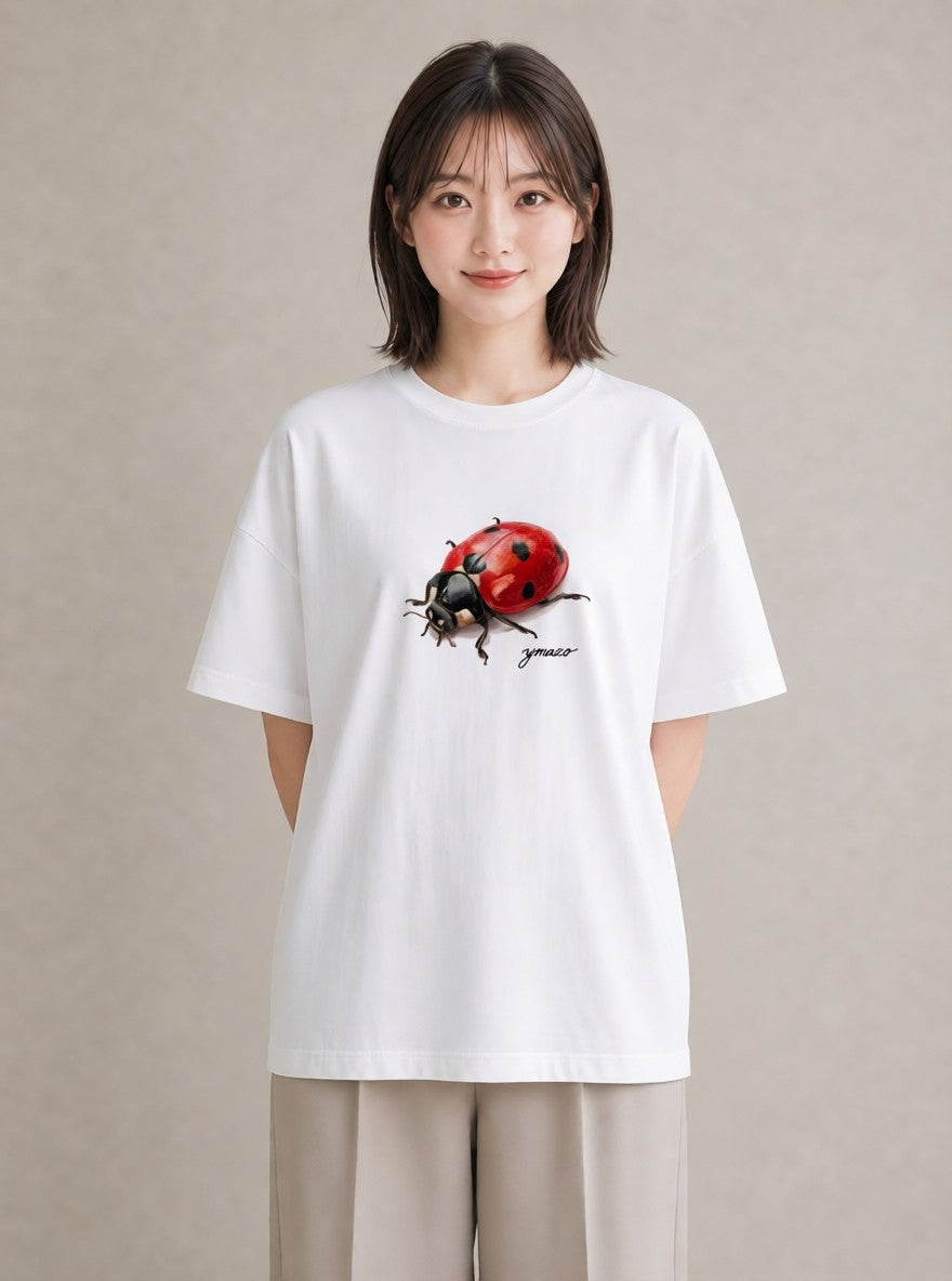 半袖Tシャツ レディース アリ 昆虫 虫 イラスト 手描き風 通勤 在宅 白T YMAZO