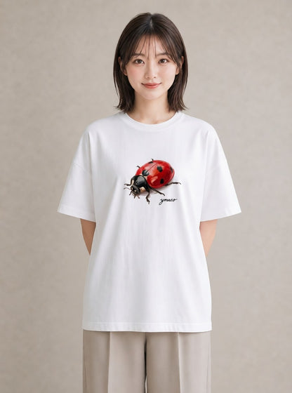 半袖Tシャツ レディース アリ 昆虫 虫 イラスト 手描き風 通勤 在宅 白T YMAZO