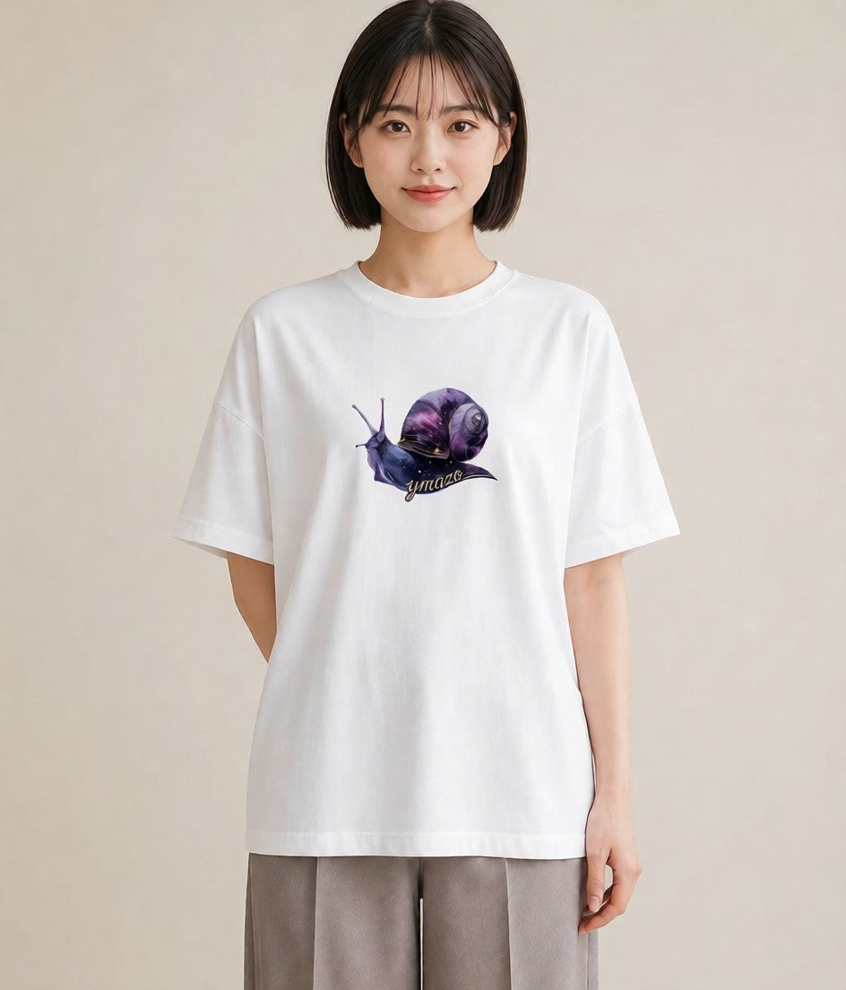 プリントTシャツ レディース ヤドカリ 海の生き物 海 イラスト シンプル 週末コーデ 敬老の日 白T YMAZO