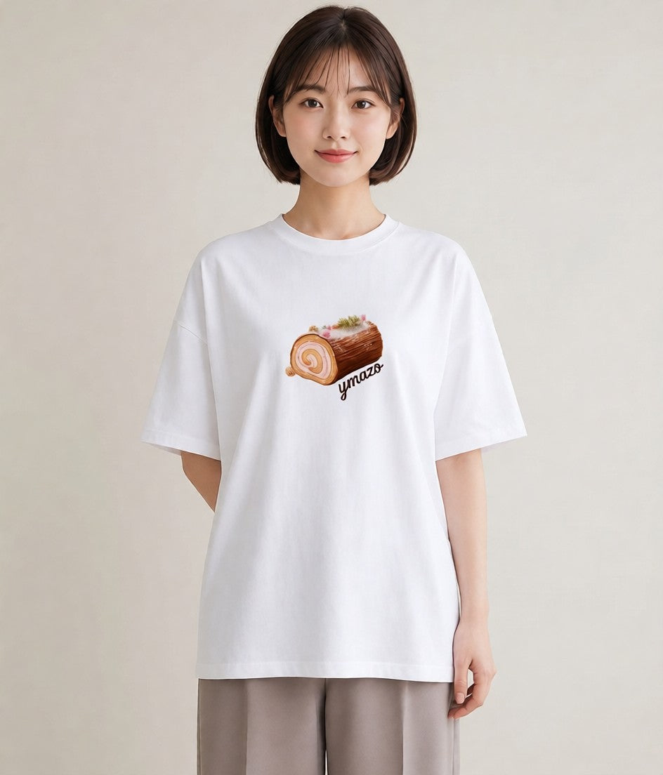 デザインTシャツ レディース あんみつ 食べ物 フード イラスト 休日 ペアコーデ 白T YMAZO