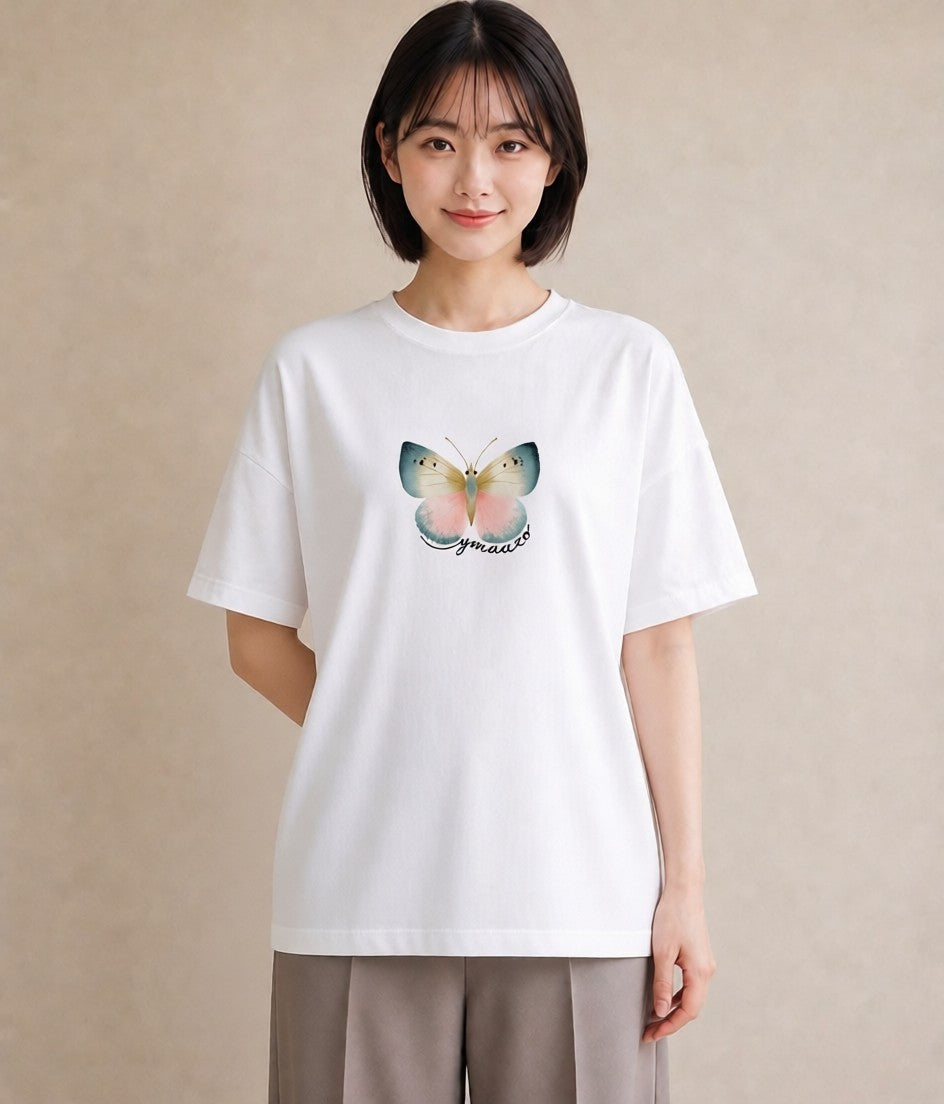 グラフィックTシャツ レディース ホタル 昆虫 虫 イラスト ユニーク 海 カフェ巡り 白T YMAZO