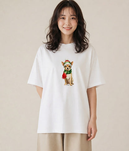 グラフィックTシャツ レディース チワワ 犬 いぬ イラスト アート風 お出かけ 普段着 白T YMAZO