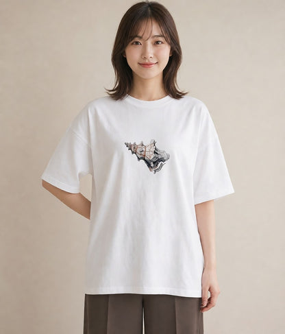 Tシャツ レディース カブトムシ 昆虫 虫 イラスト お洒落 綿100 デート 白T YMAZO
